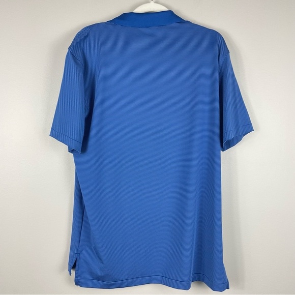 Peter Millar Summer Comfort Mens Medium Polo Short Sleeve Stripes Blue White - Picture 3 of 7